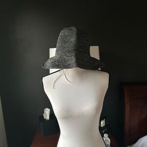 NWT Black Woven Packable Foldable Hat San Diego Hat Company Free People -